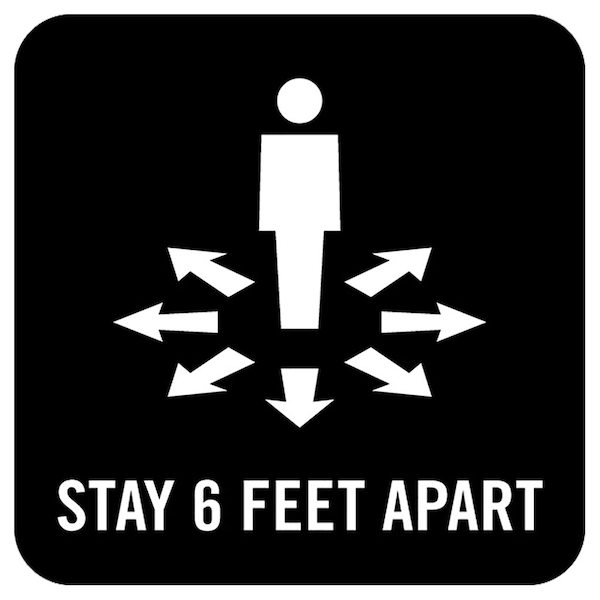 Identity Group Stay 6 Feet Apart, Black, 15" 8462XBK